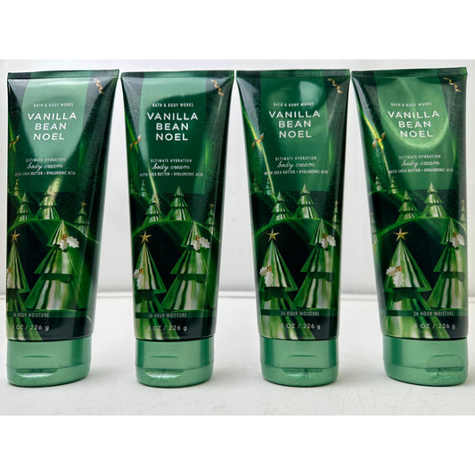 Lot of 4 Bath & Body Works Vanilla Bean Noel Ultimate Hydration Body Cream