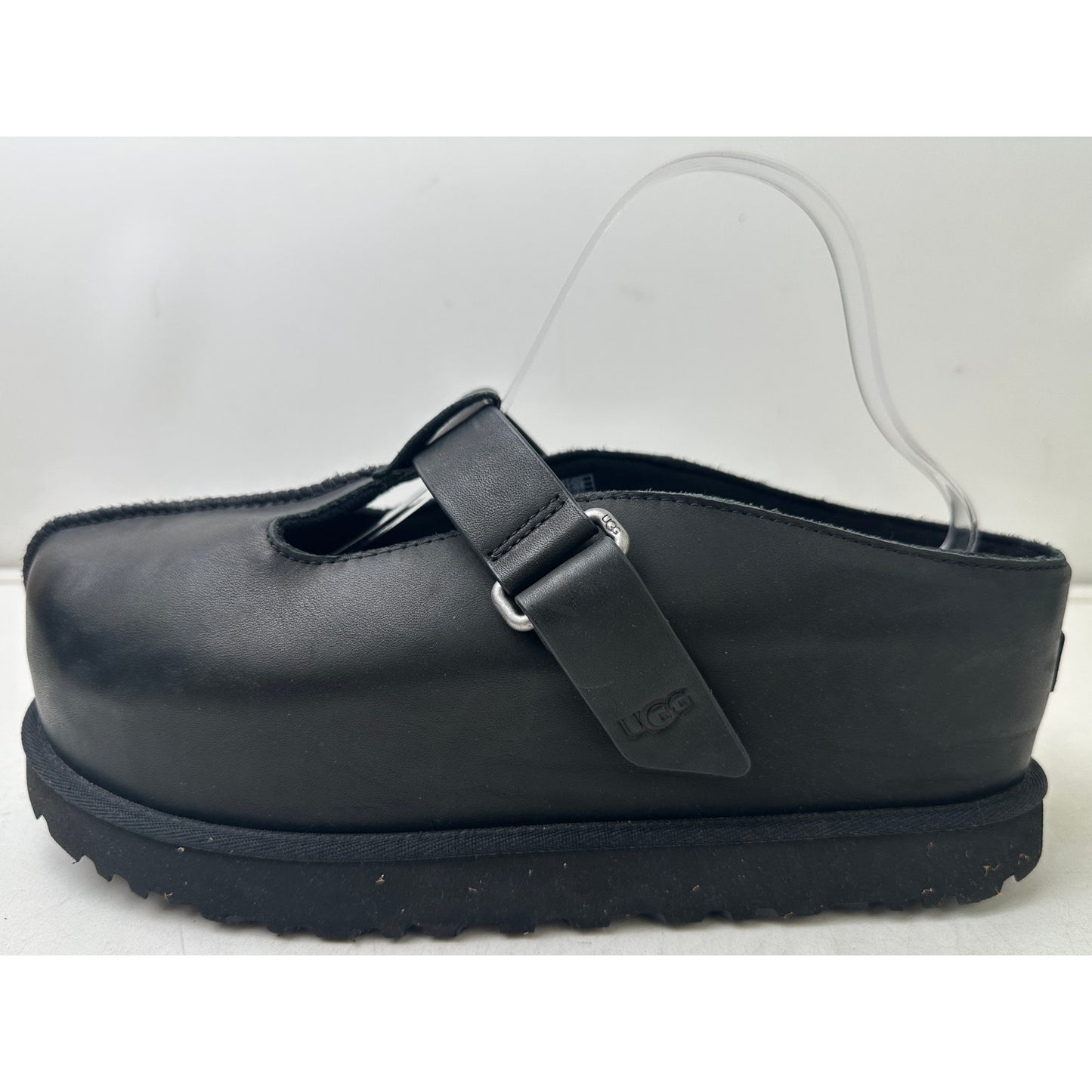 Ugg Goldenstar Hi Clog Black Leather Platform Mules Women's Sz 12