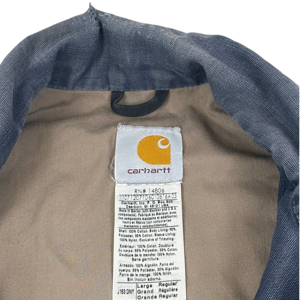 Carhartt J163 DNY Wylie Bomber Jacket Dark Navy Men's Sz Large