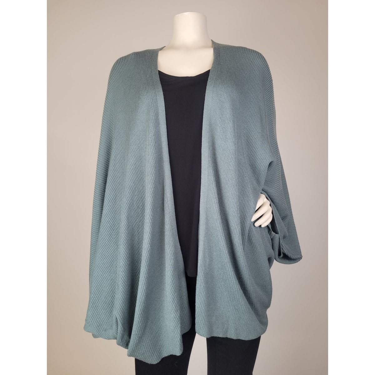 Lululemon Athletica Teal Cashlu Knit Textured Wrap Cardigan Women's Sz XL/XXL
