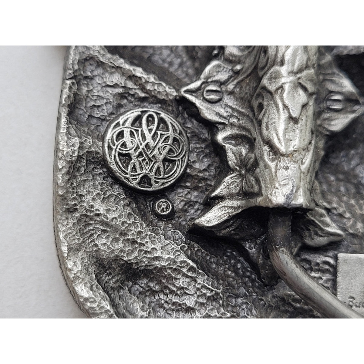 VTG 1983 Siskiyou Buckle Co. Inc. Fishing Pewter Belt Buckle