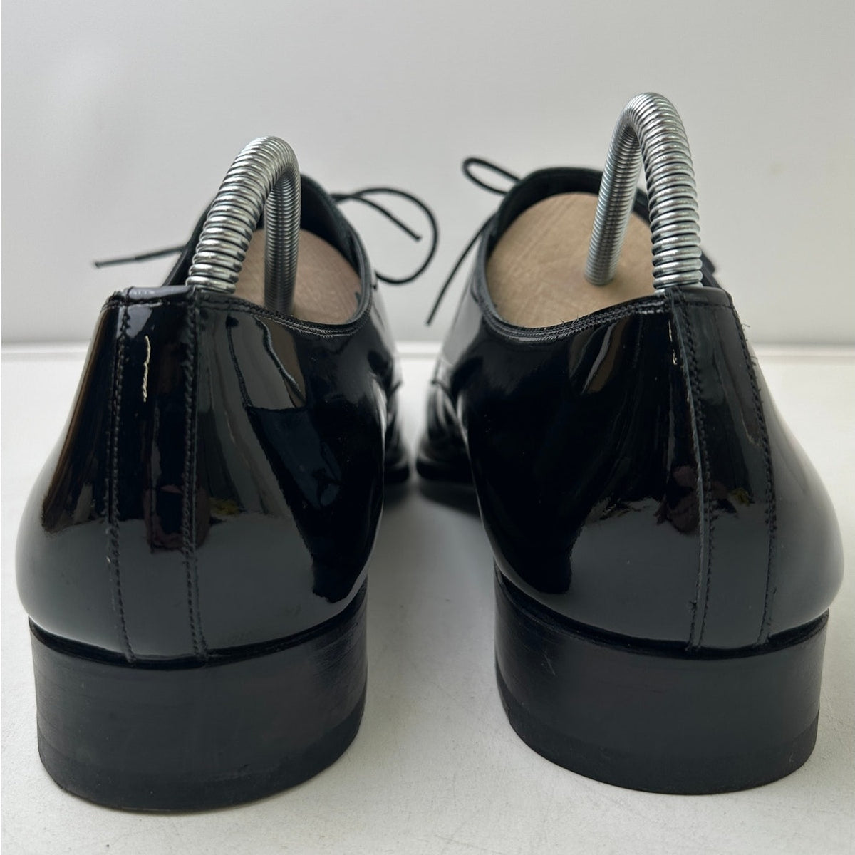 Magnanni Dante Black Patent Leather Plain Toe Derby Tuxedo Shoes Men's Sz 12