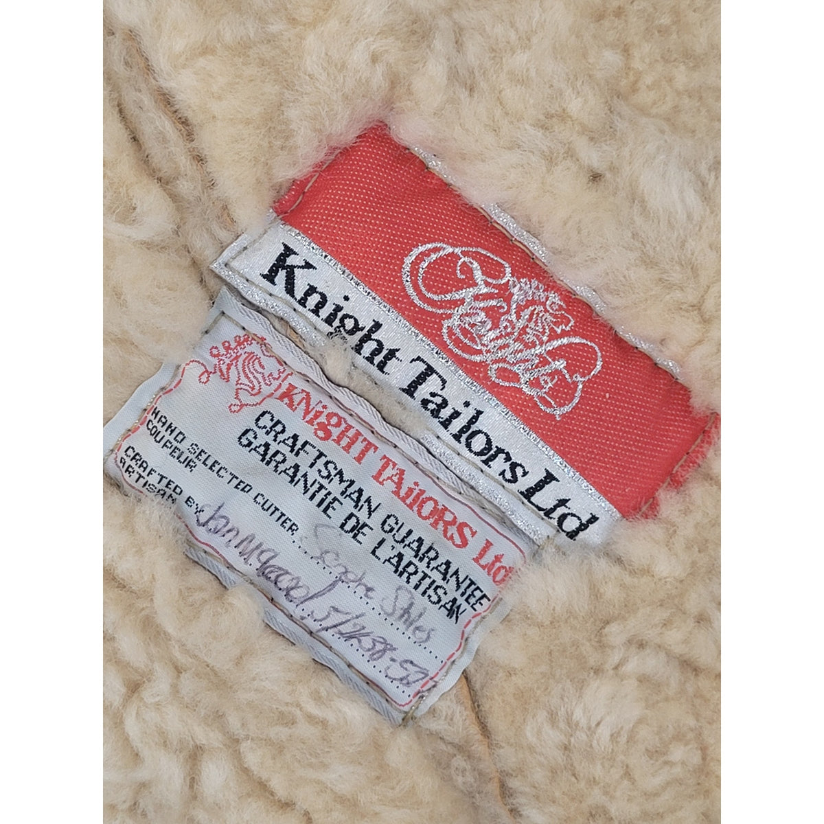 VTG 1970s Knight Tailors Ltd. Light Brown Suede Shearling Coat Men's Sz 46