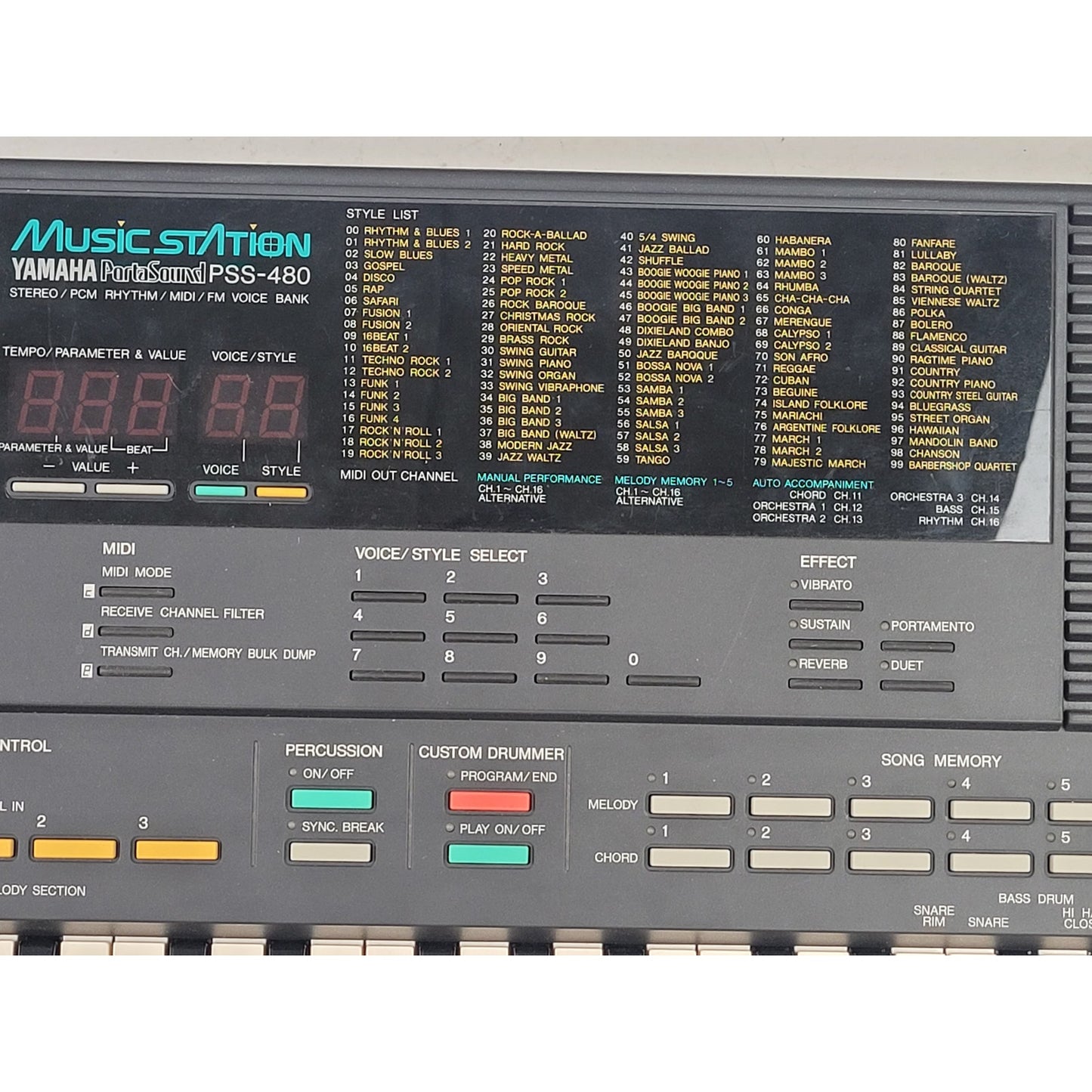VTG 1988 Yamaha PortaSound PSS-480 Electronic Keyboard in Box w Music | Working