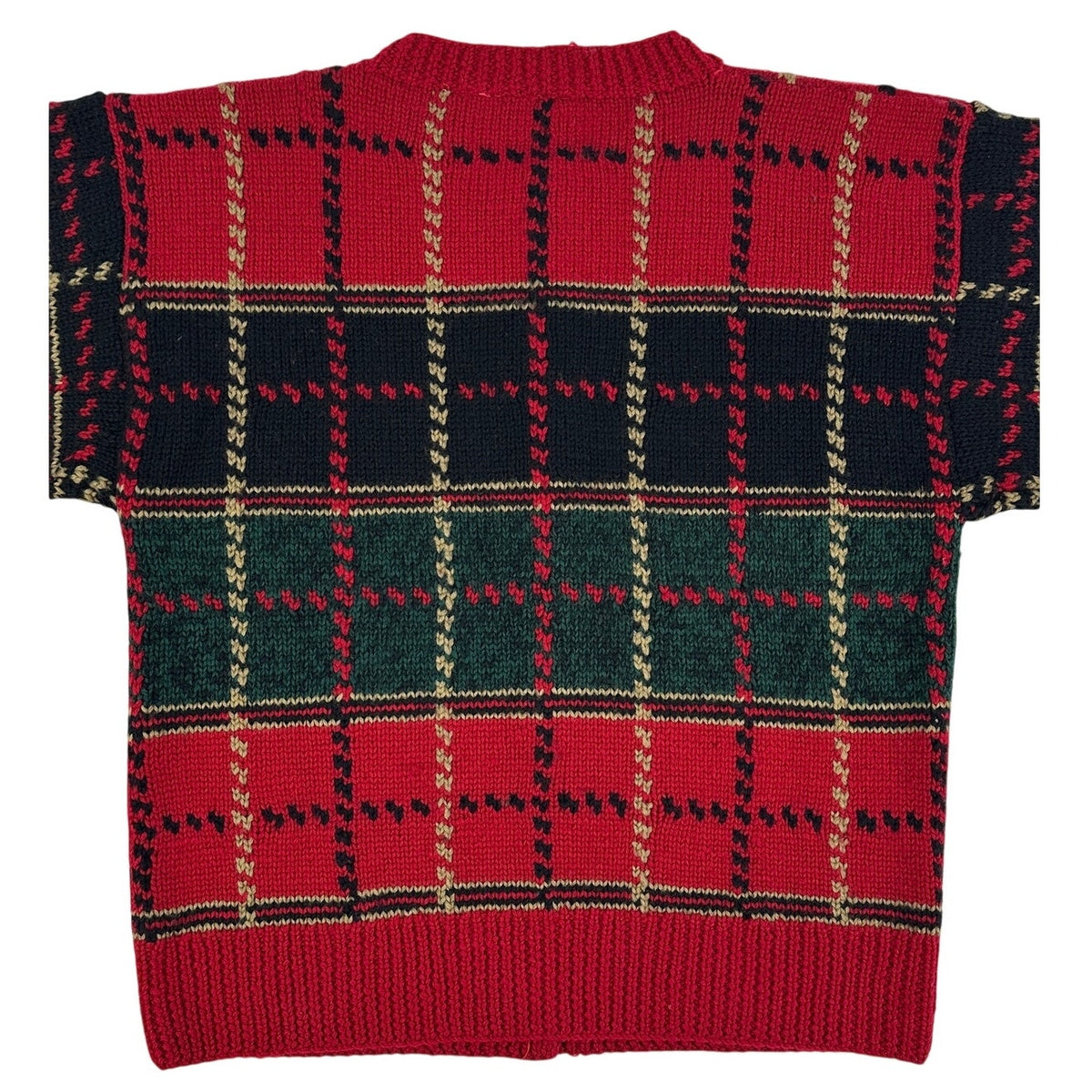Vintage Nordstrom Point of View Plaid Goose Wool Cardigan Sweater Women's Sz M