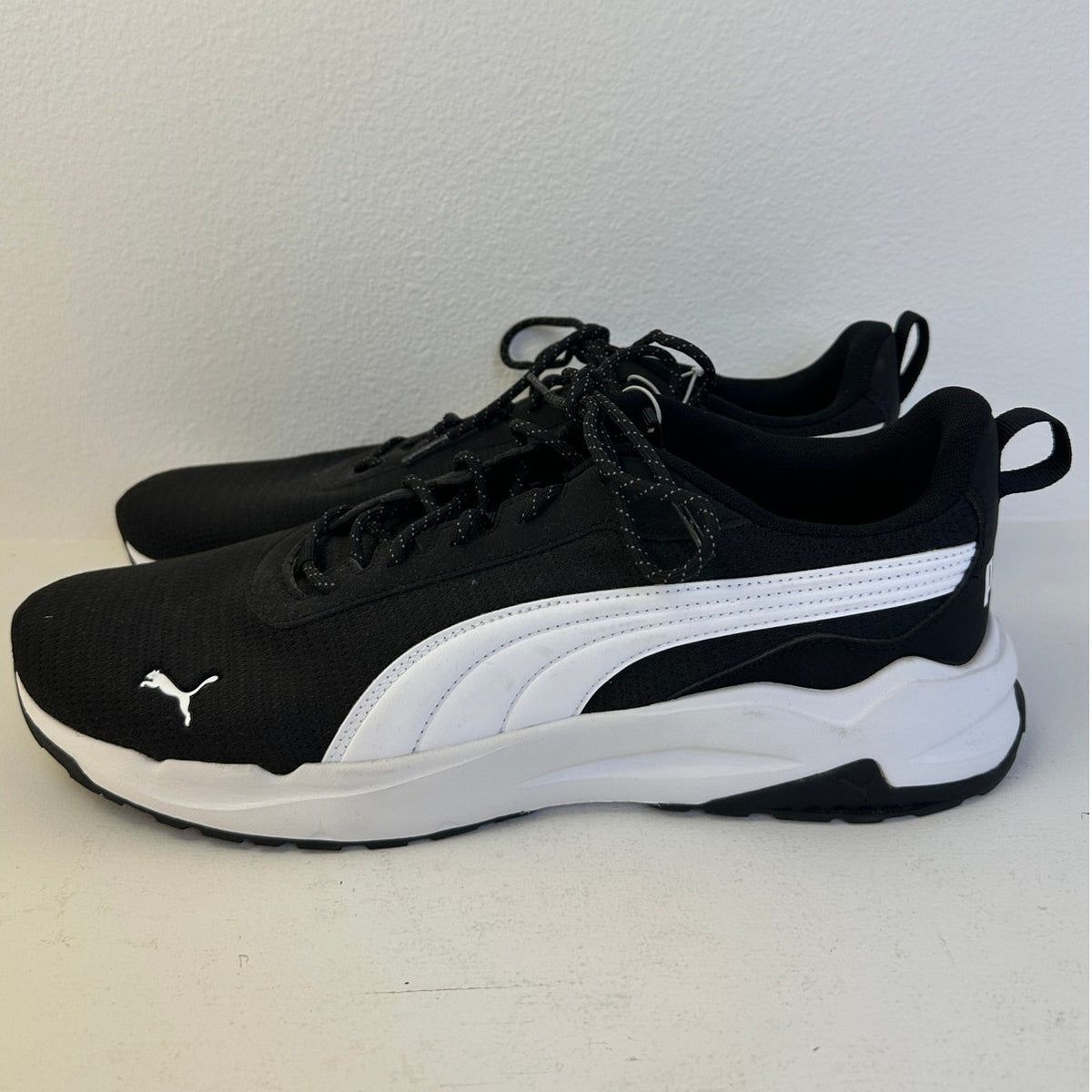 PUMA Zip C Black White Athletic Running Sneakers Men's Sz 12