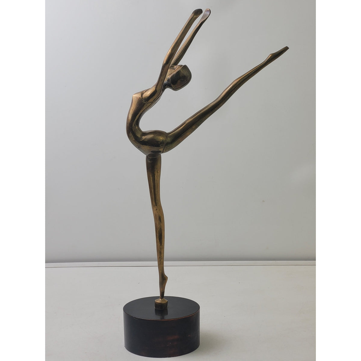 VTG Mid-Century Modern Brass Ballerina Figurine Sculpture | 17.5" Tall