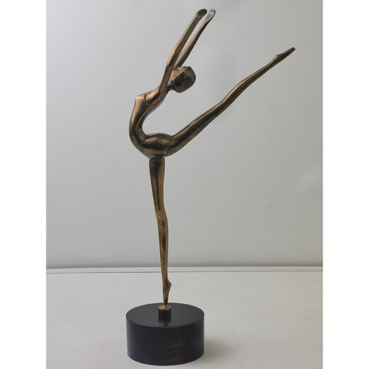 VTG Mid-Century Modern Brass Ballerina Figurine Sculpture | 17.5" Tall