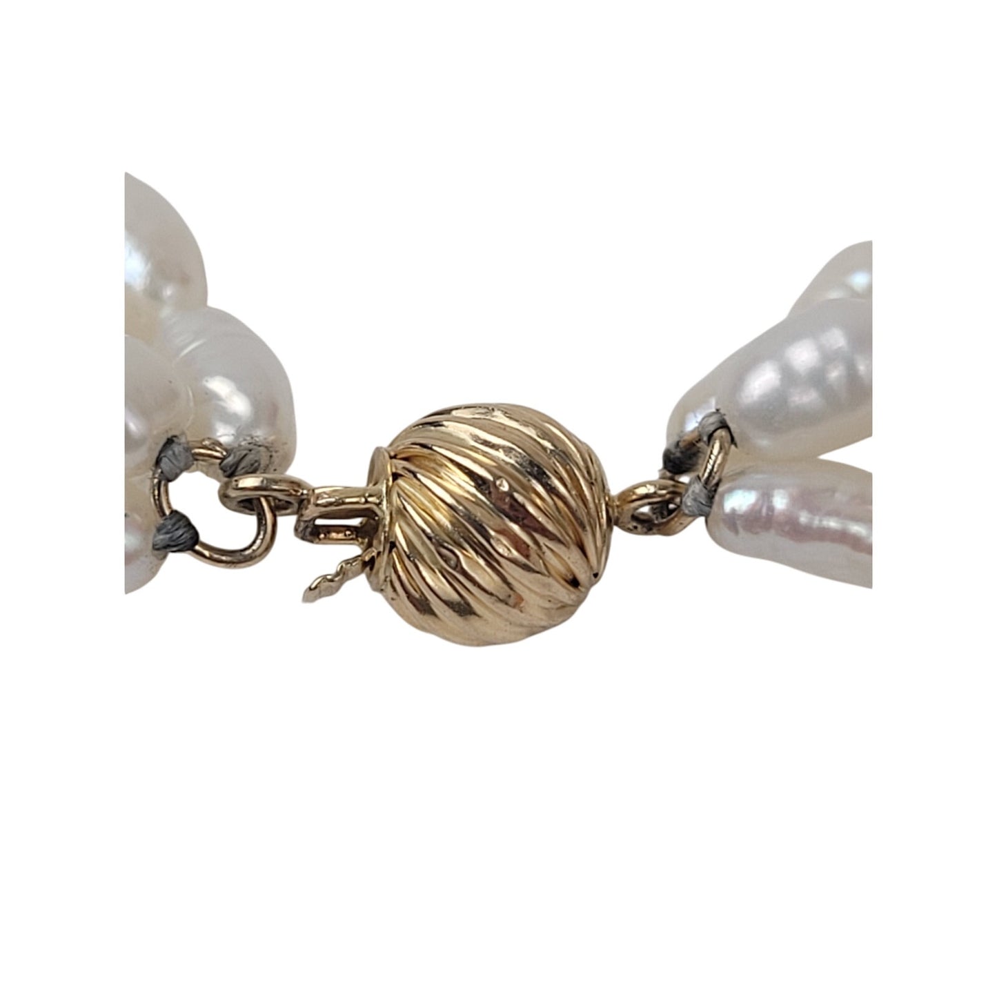 Freshwater Pearl Bracelet w 14K Yellow Gold Clasp 9.63 g