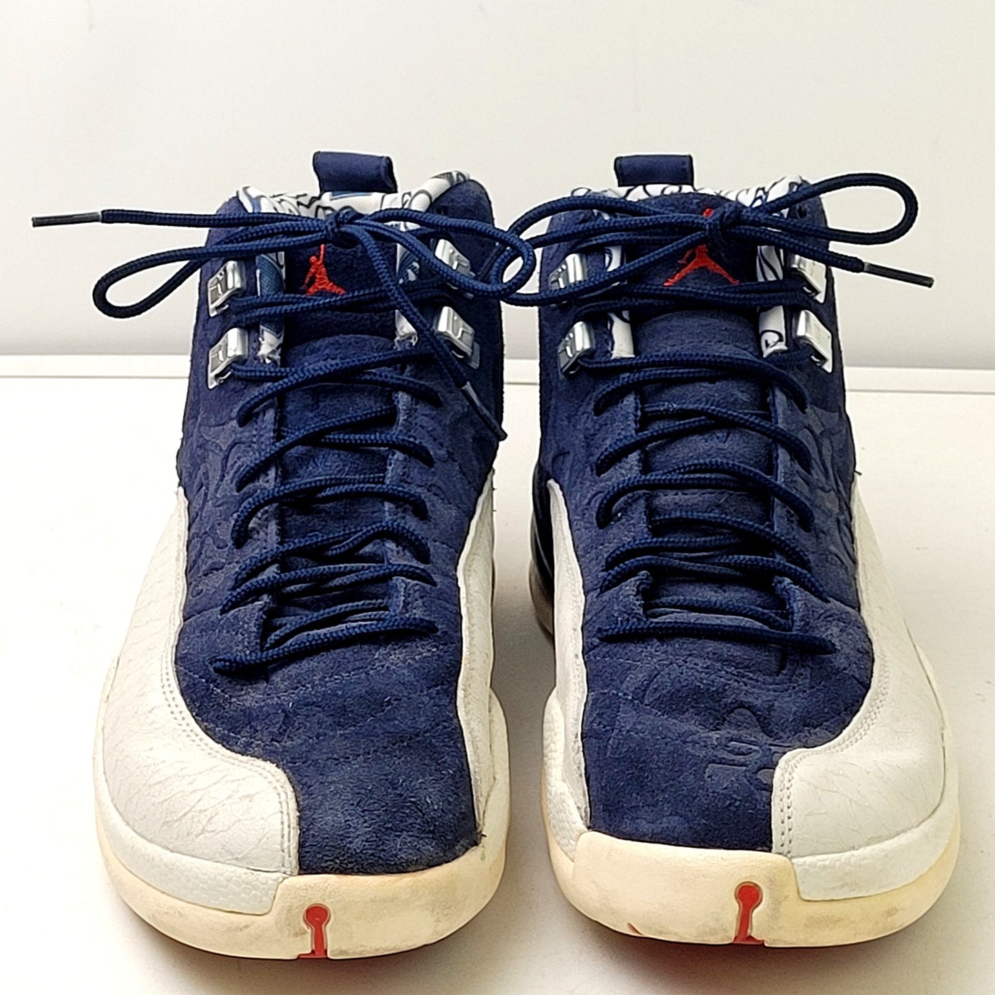 Nike Air Joran 12 Retro "International Flight" Sneakers Navy Suede Men's Sz 11