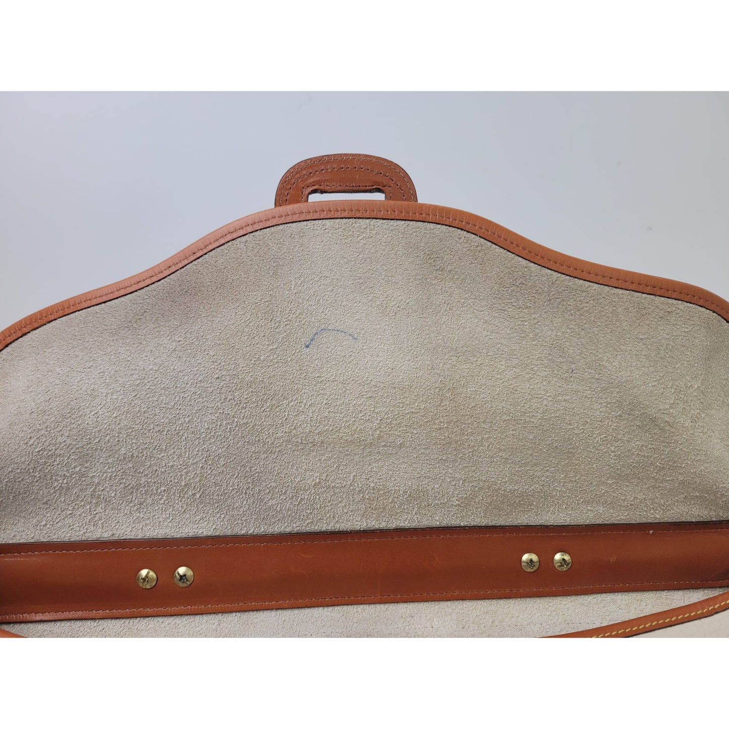 VTG Dooney & Bourke Large Equestrian Flap Bag Briefcase in Bone & British Tan
