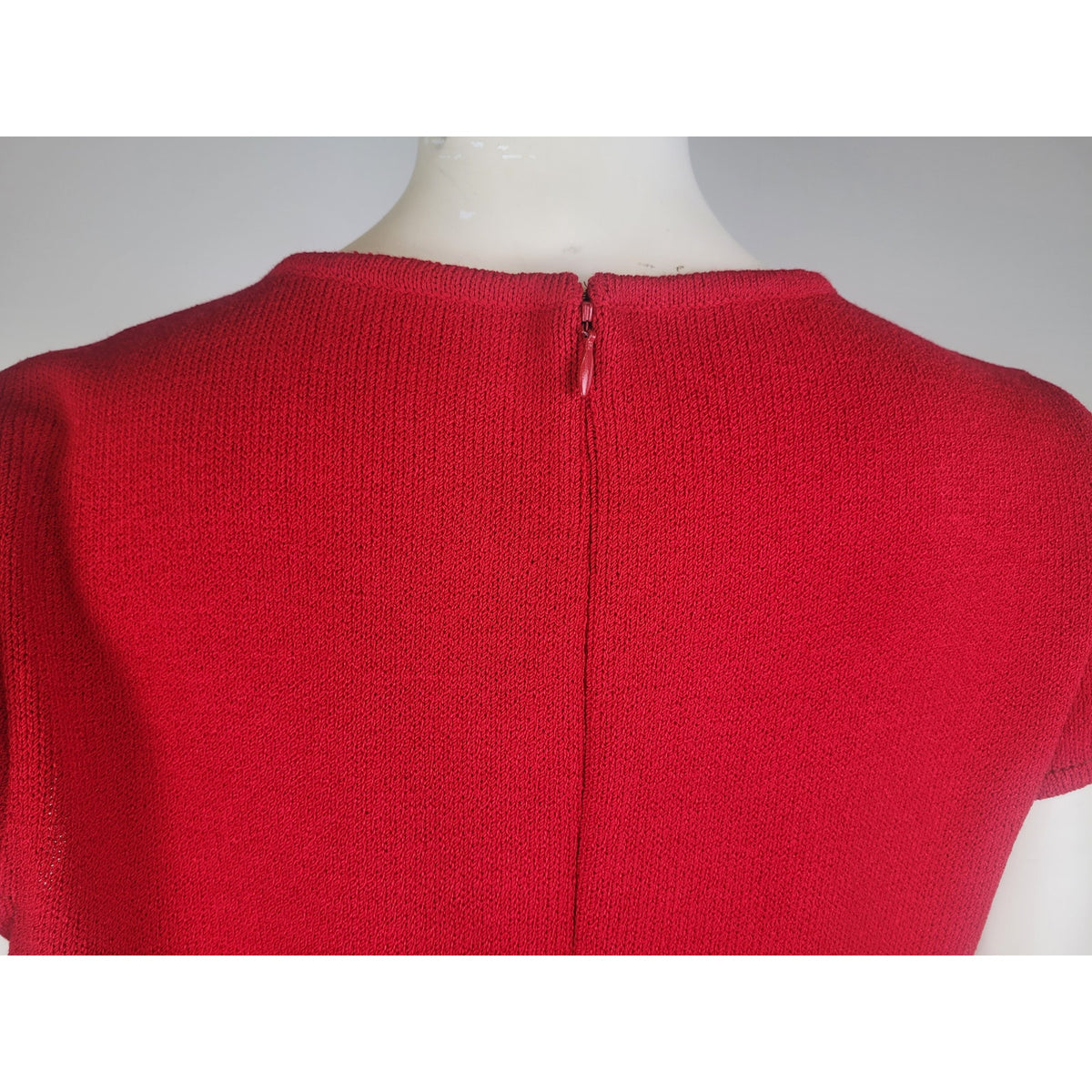 NWT St. John Collection Wool Blend Knit Sheath Dress Red Sz 6 MSRP $1210