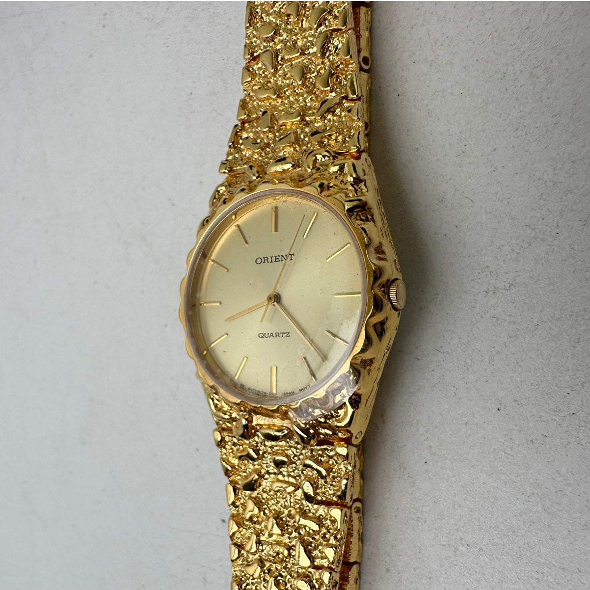 Vintage Orient Gold-Tone Quartz Watch Japan Movement NIB