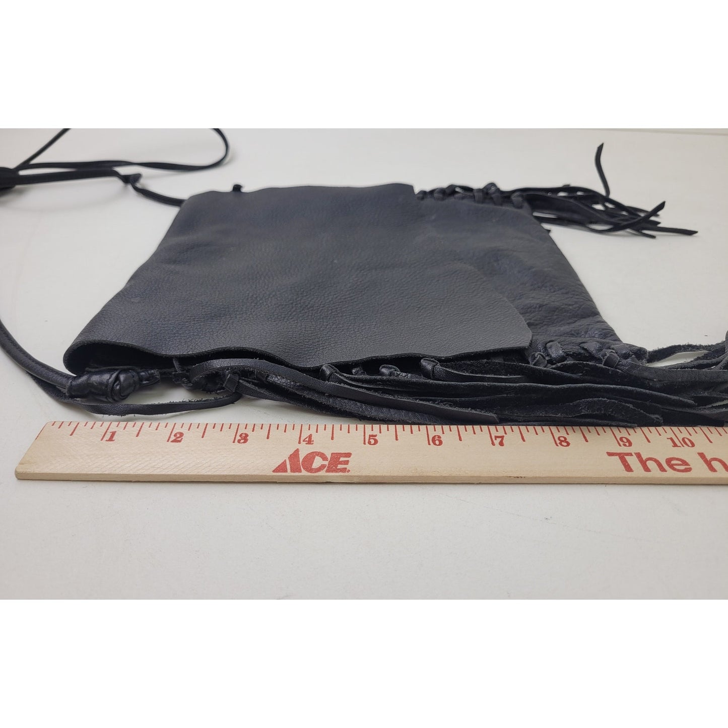 Hobo Black Leather Fringe Foldover Crossbody Purse Boho Western Style