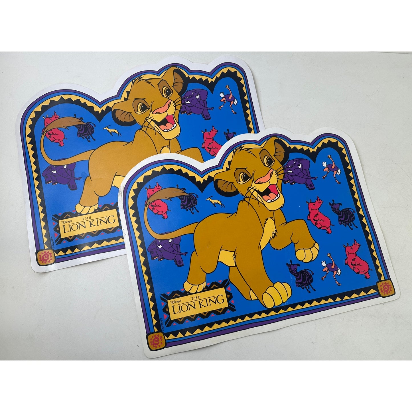 Vintage 1990s Disney The Lion KIng Wipe-Clean Placemats
