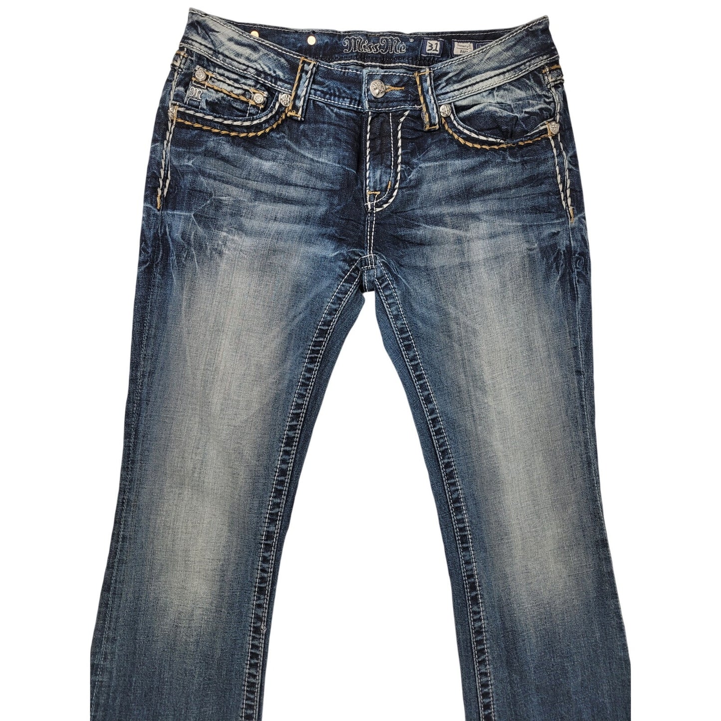 Miss Me Signature Boot Cut Medium Wash Low Rise Jeans Women's Sz 31 NWT