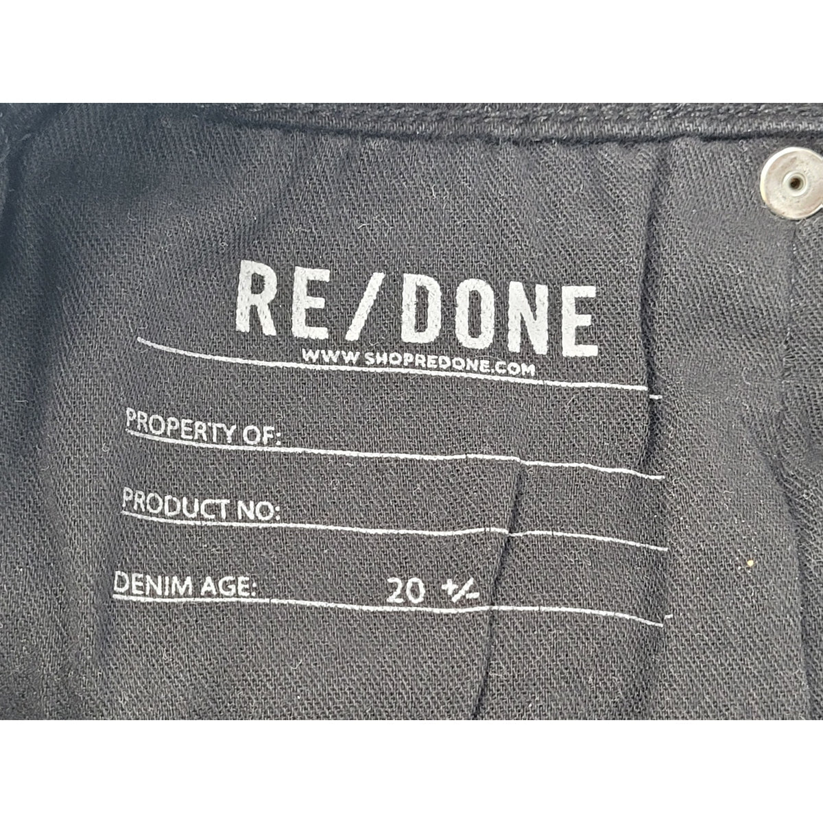 RE/DONE Black High Rise Wide Leg Cropped Jeans Women's Sz 25 NWT
