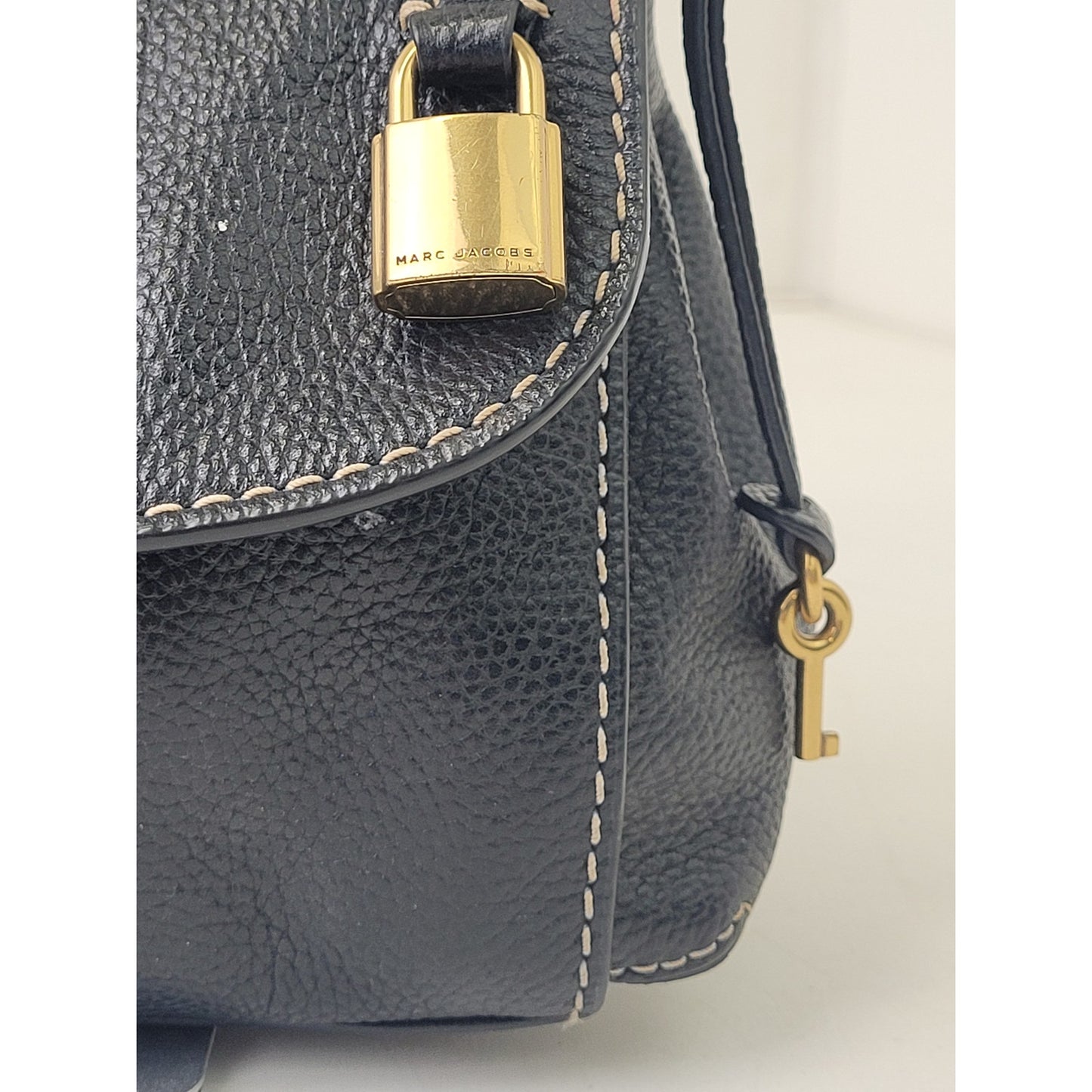 Marc Jacobs Boho Grind Black Leather Crossbody Bag Gold Hardware