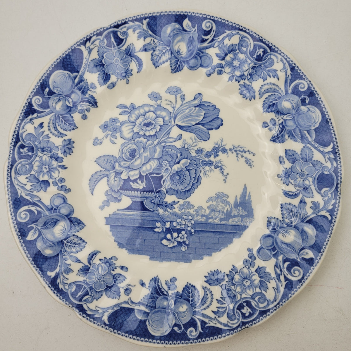 Vintage Royal Doulton Blue & White Pomeroy Pattern D6323 Dinner Plate Set of 5