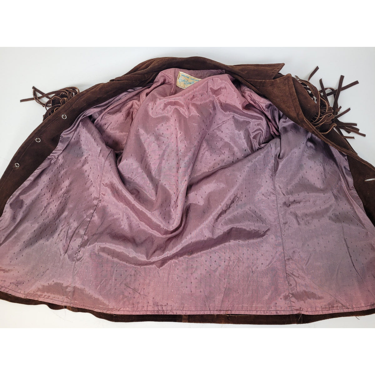 1970s Casa Mercado Fashions Brown Suede Fringe Jacket Western Wear Men's Sz L