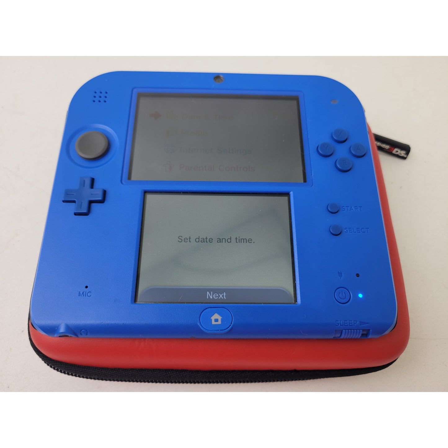 Nintendo 2DS Blue Handheld Console Solid Slate Design + Case | No Charger