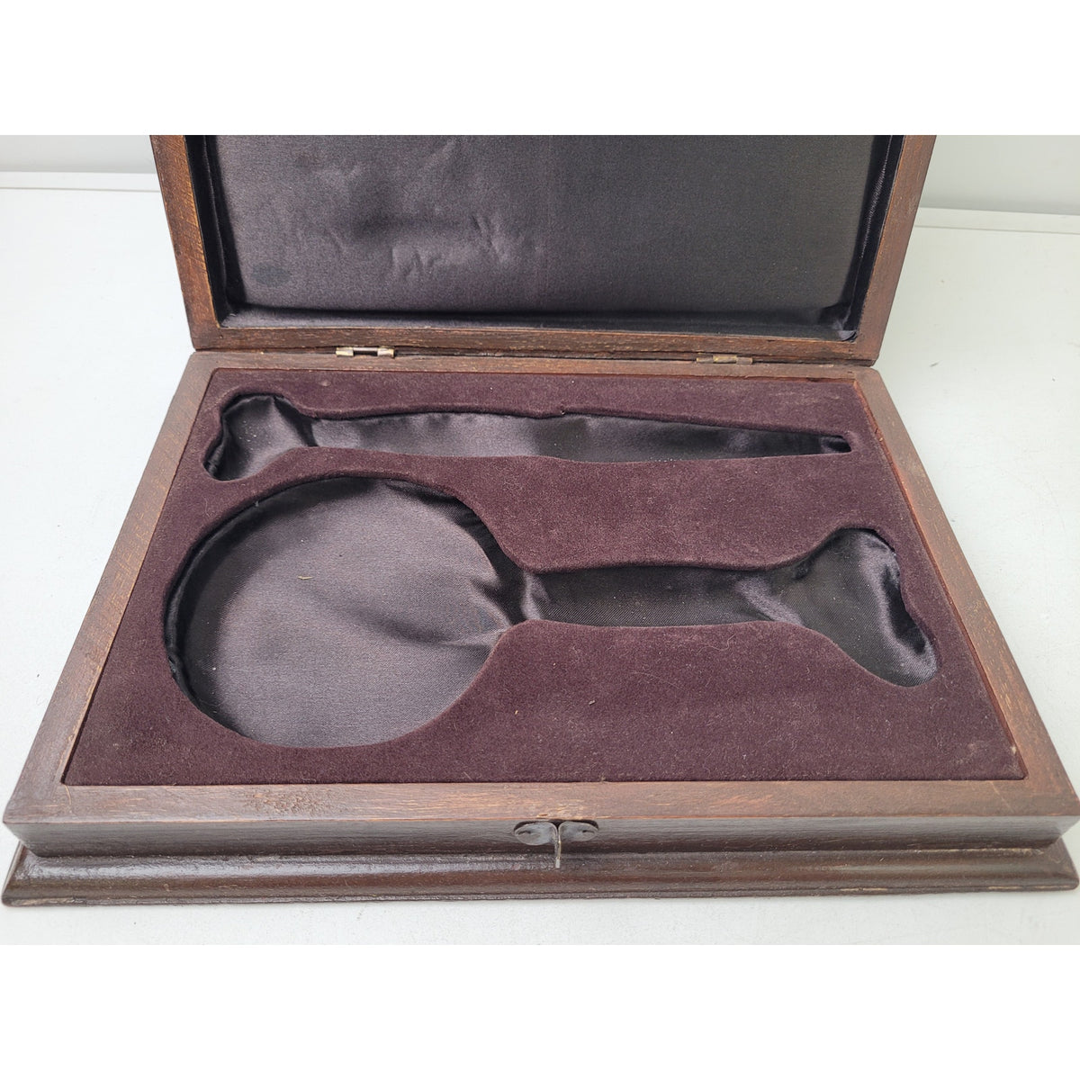 Vintage Metal & Wood Letter Opener Magnifying Glass Set in Wooden Box
