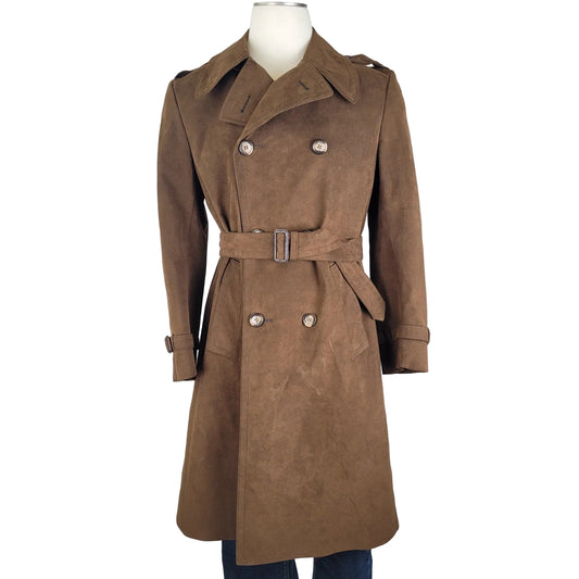 1970s Frederick & Nelson Vintage Ultrasuede Trench Coat Men's Sz 40
