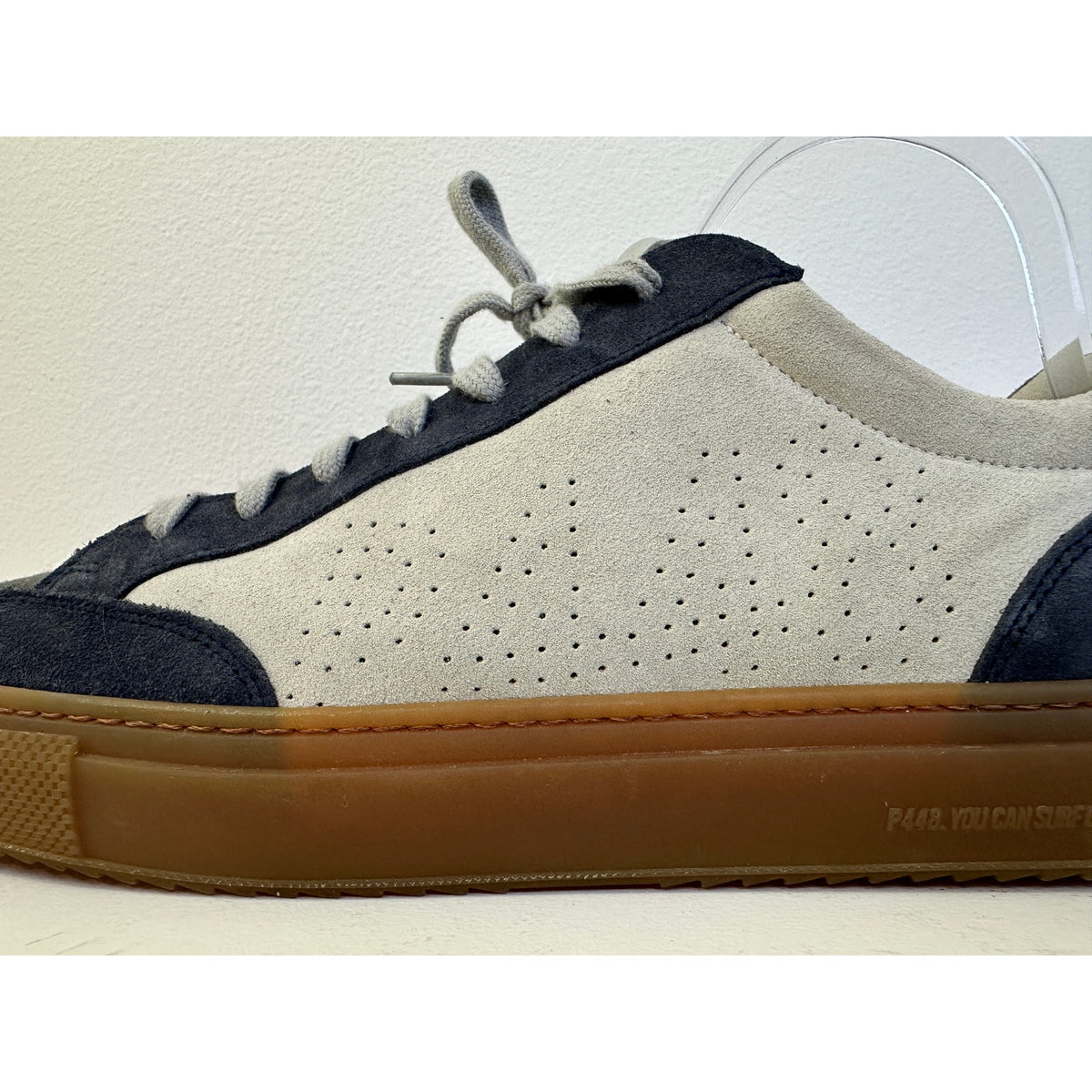 P448 Soho Amalfi Gray Suede Low-Top Sneakers Men's Sz 44 / 10.5