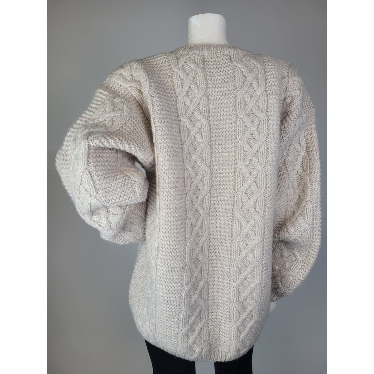 VTG The Eagle's Eye Hand Knit Wool Pullover Cable Knit Sweater Women's Sz L