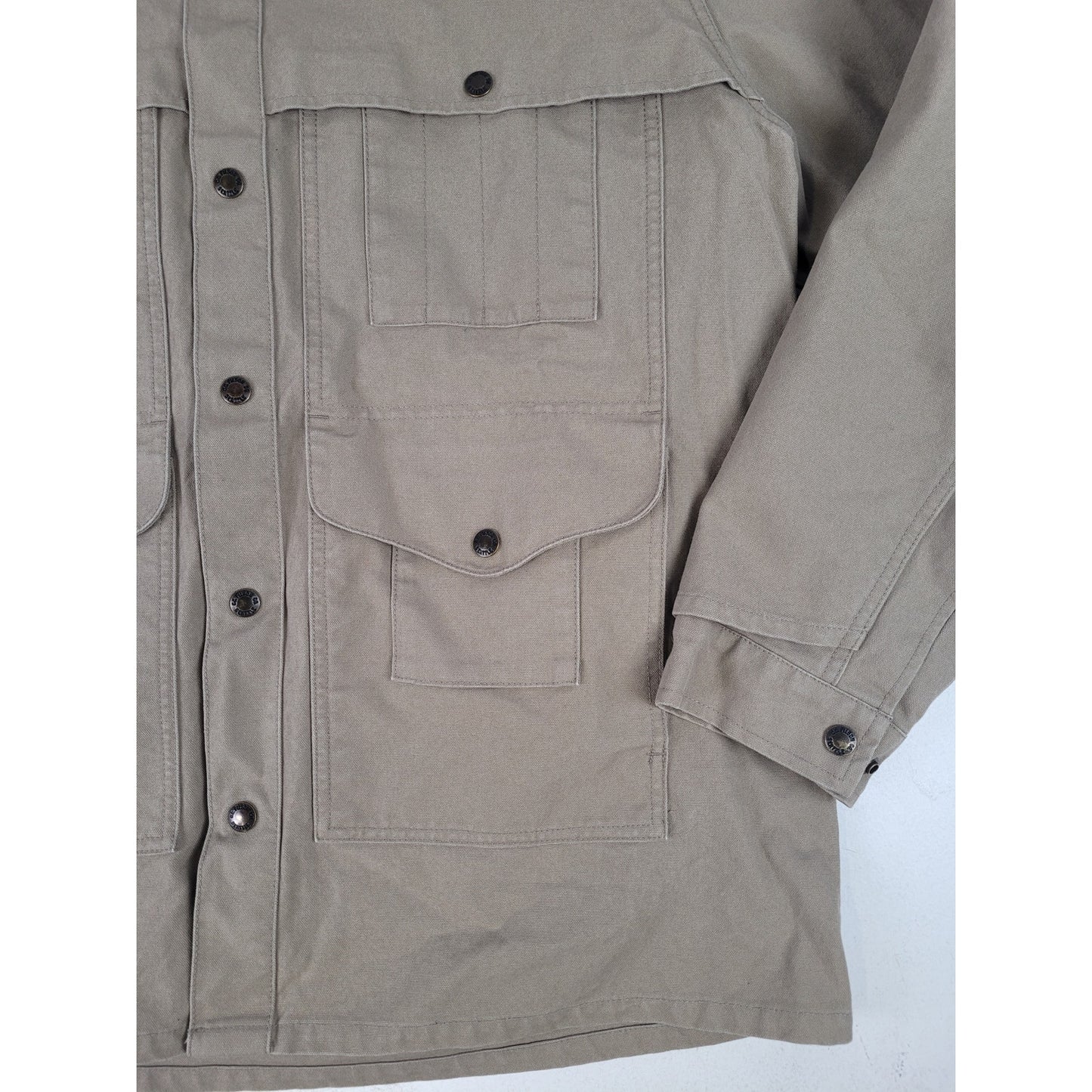 Filson Dry Tin Cruiser Jacket Chore Coat Khaki Canvas Men's Sz XL