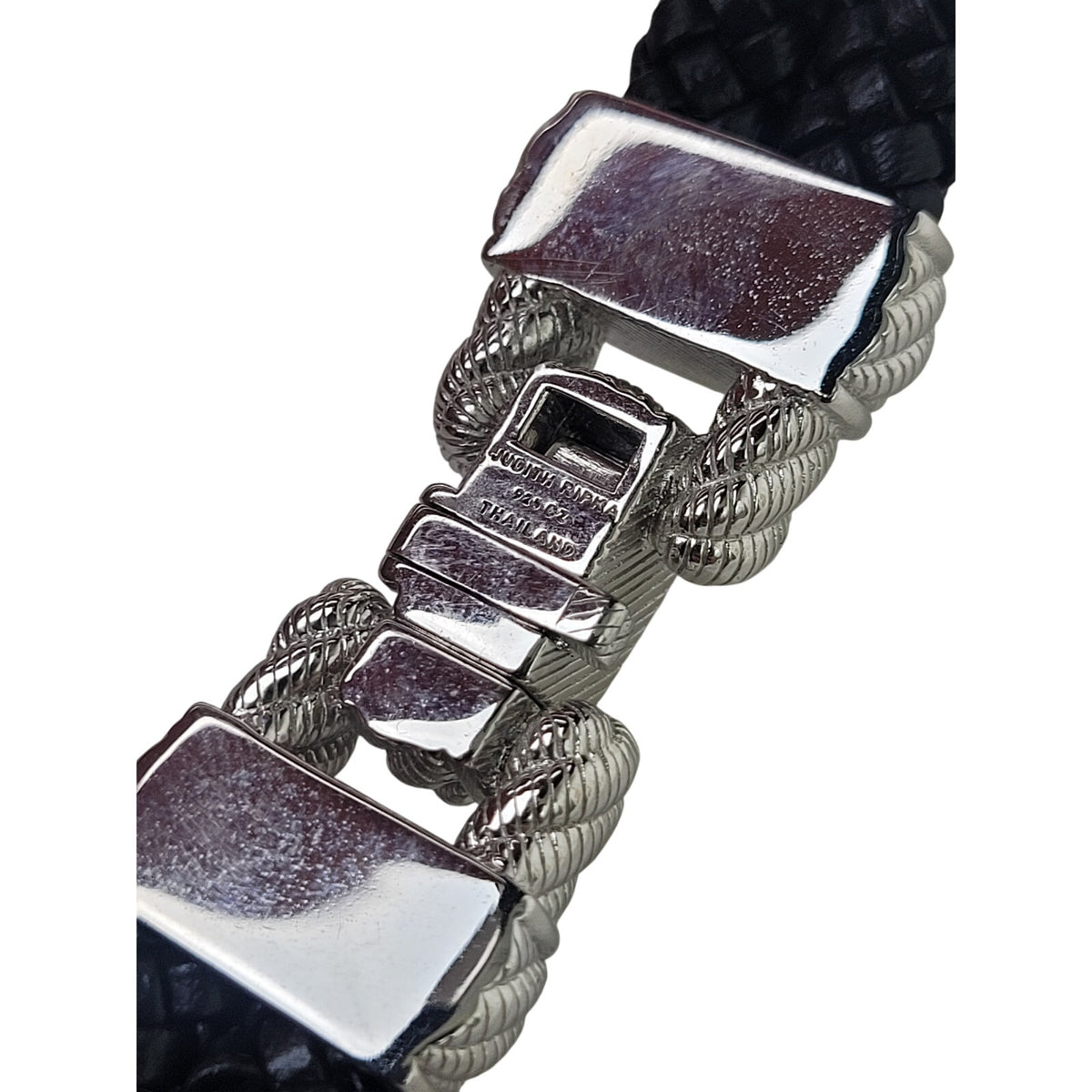 Judith Ripka Sterling Silver Braided Double Row Bracelet w Box