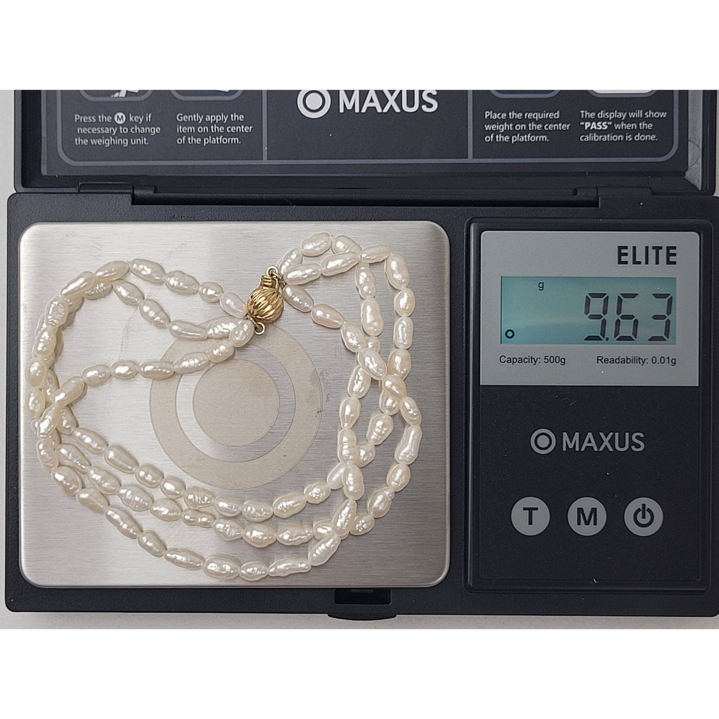 Freshwater Pearl Bracelet w 14K Yellow Gold Clasp 9.63 g