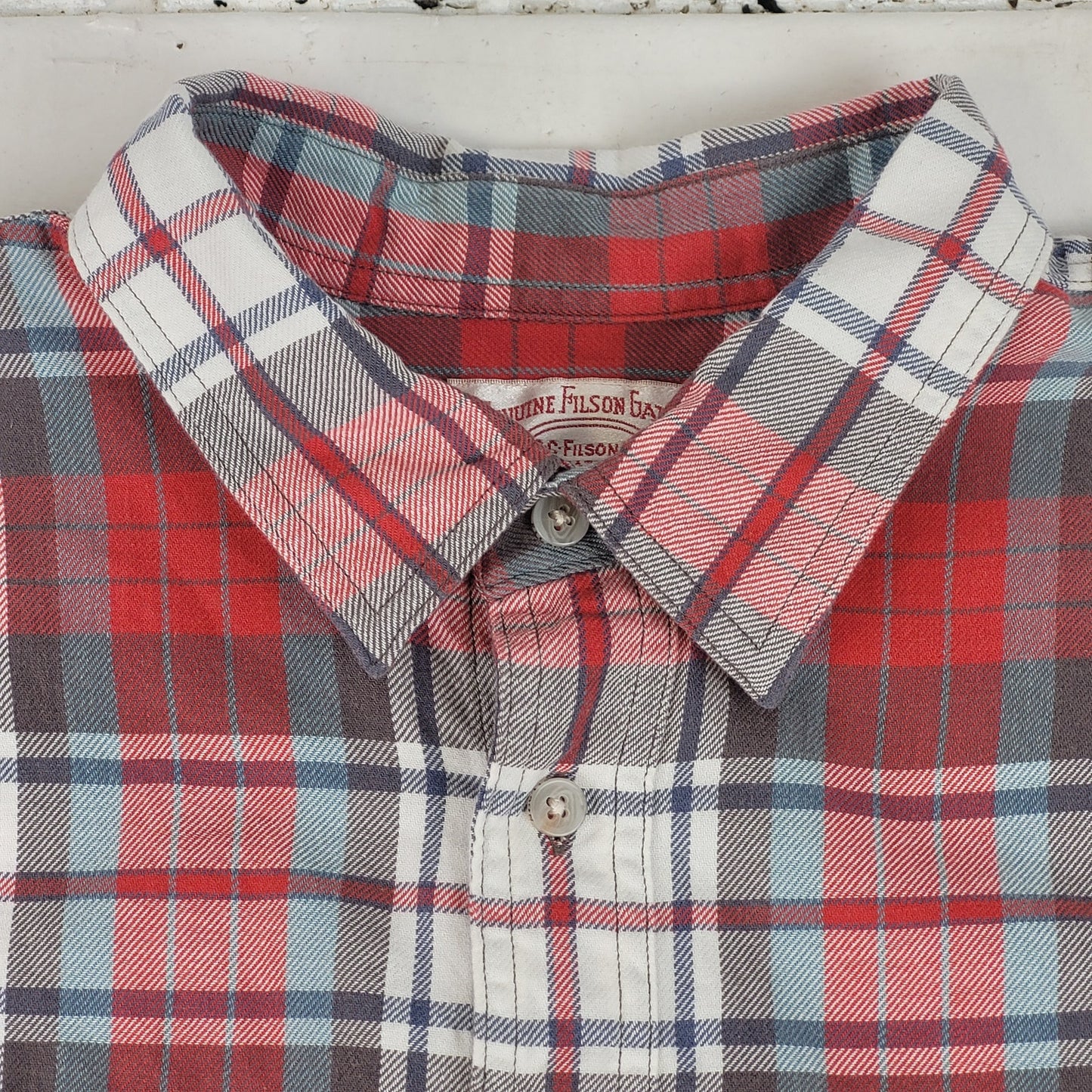 Short Sleeve Alaskan Guide Shirt | Red & Gray Plaid | Men's Sz L