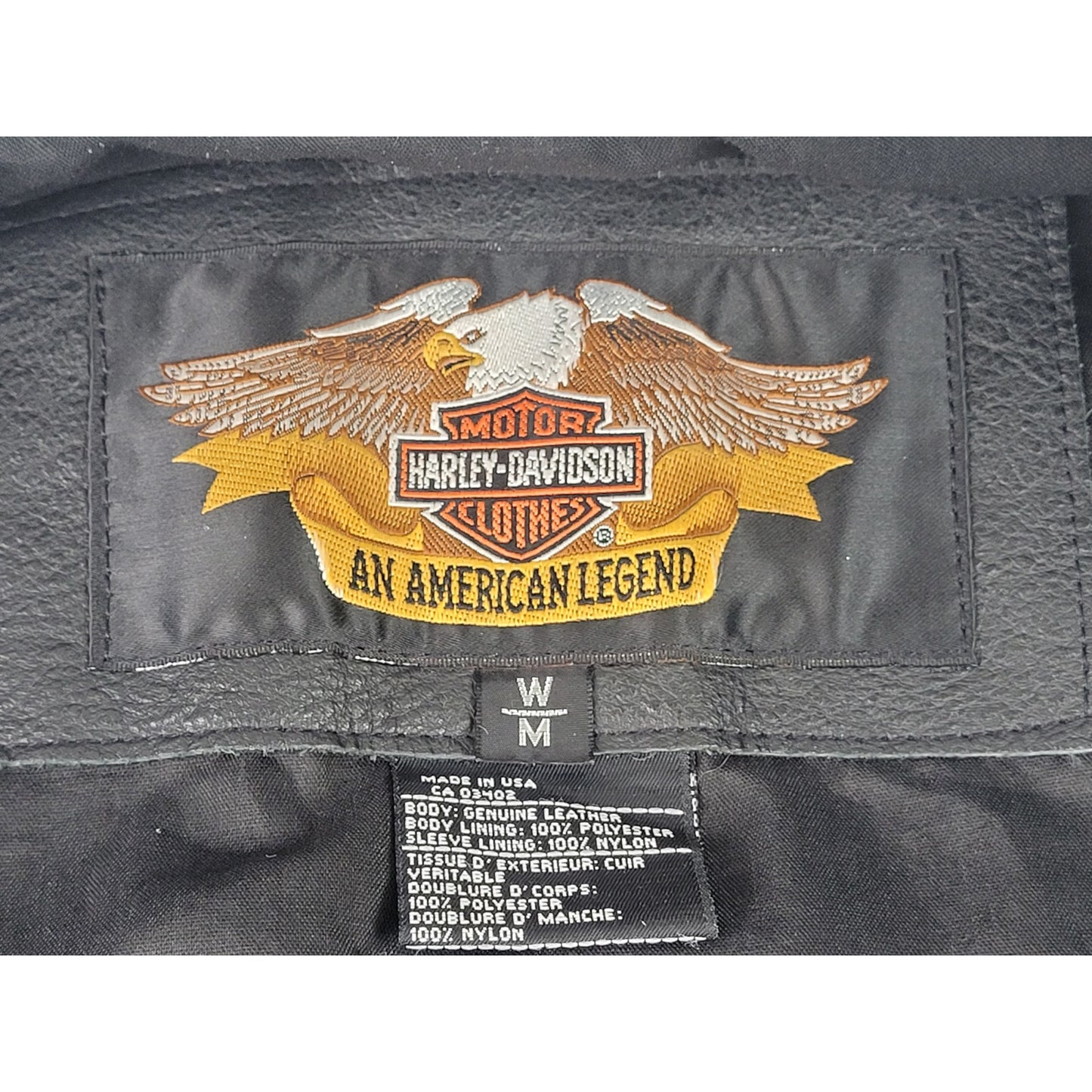 Vintage 90s Harley Davidson Black Leather Motorcycle Jacket with Pins Sz M