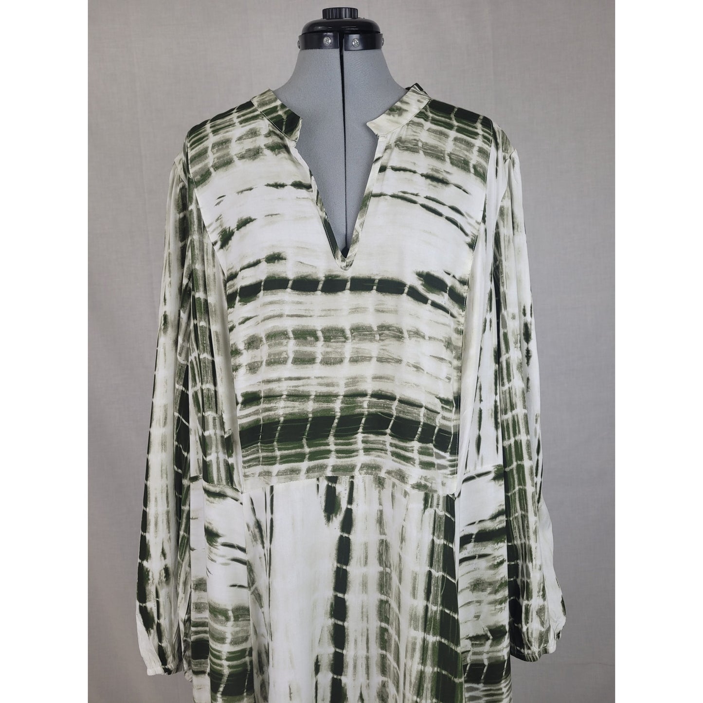 Soft Surroundings Melody Maxi Dress Green Tie Dye Dress Plus Size 3X MSRP: $150