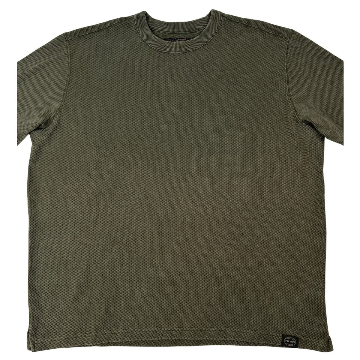 Filson Olive Green Knit Thermal Crewneck Sweater Men's Sz XL