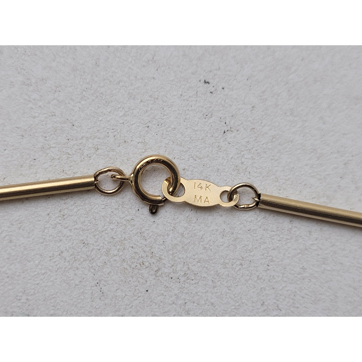 VTG 14K Yellow Gold Michael Anthony Jewelers Bar-and-Bead Chain Necklace in Box