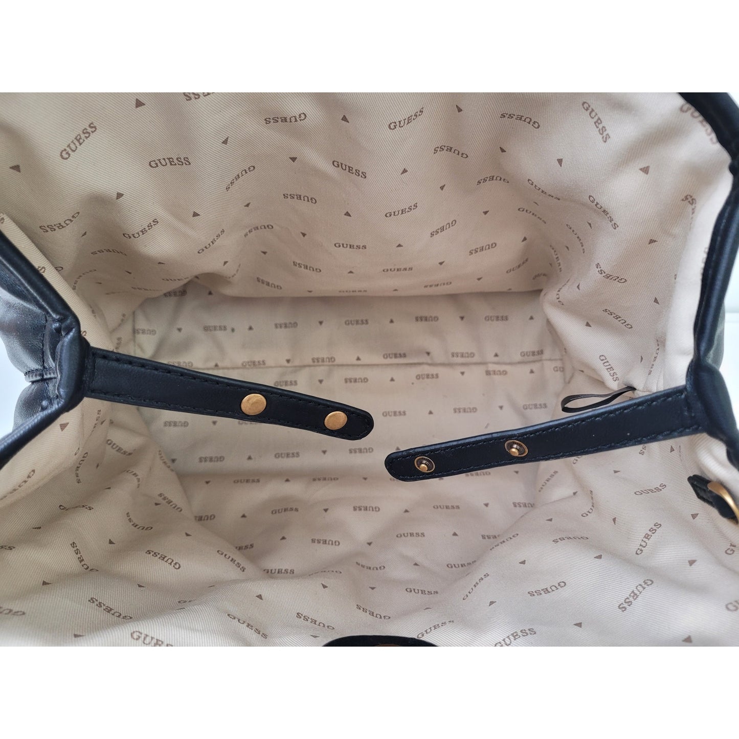 Guess Vikky Tote Handbag 2-Piece Set Black Quilted Faux Leather NWT