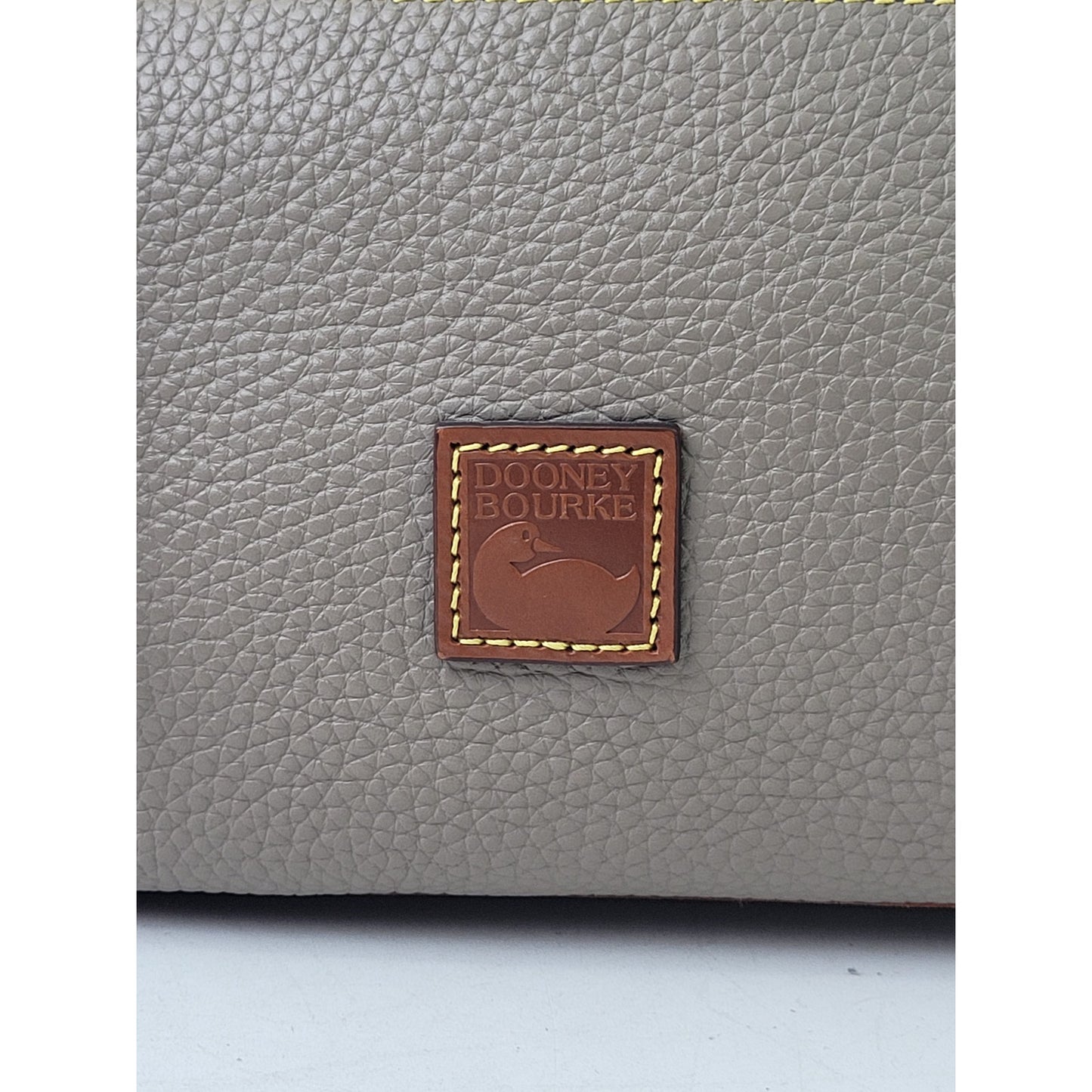 Dooney & Bourke Pebble Grain Small Hobo Shoulder Bag Taupe Body & Brown Trim