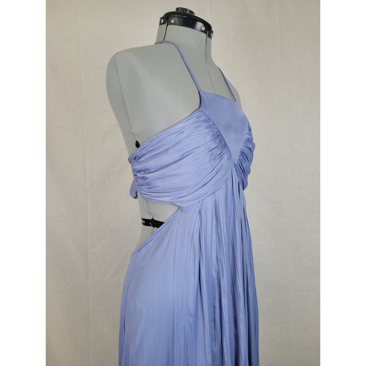 Anthropologie Maxi Dress Gown Periwinkle Low Back Side Slit Women's Sz M