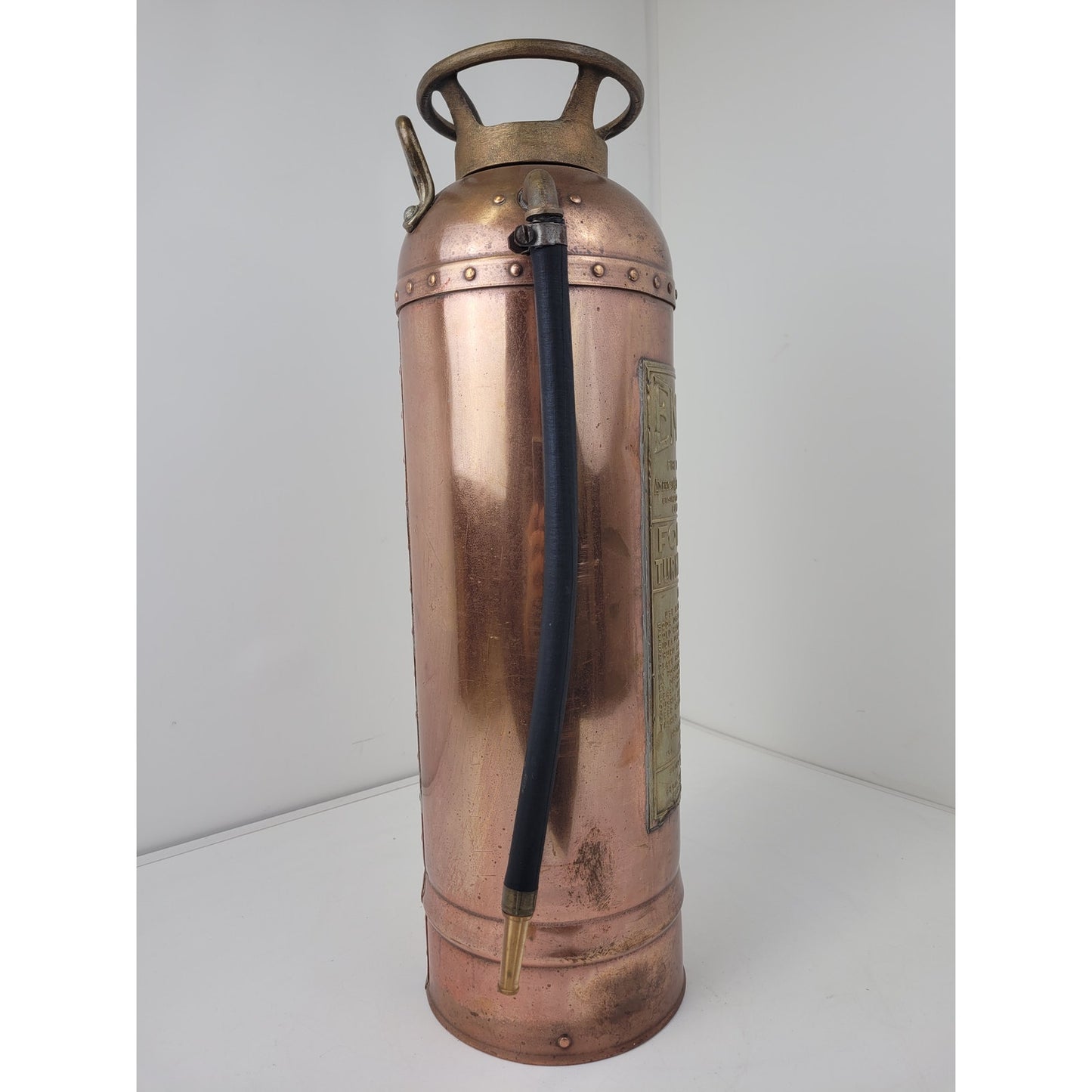 Antique Empire Copper Brass Fire Extinguisher