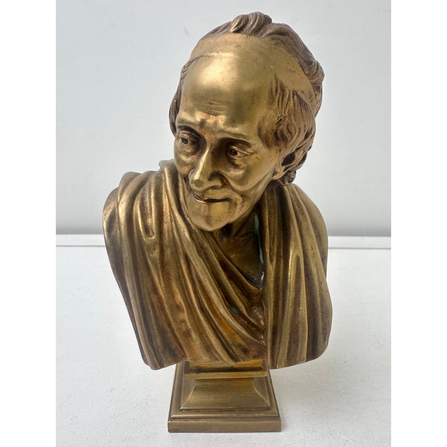 19th-Century Bronze Bust of Voltaire After Jean-Antoine Houdon by Bellair & Co Berlin