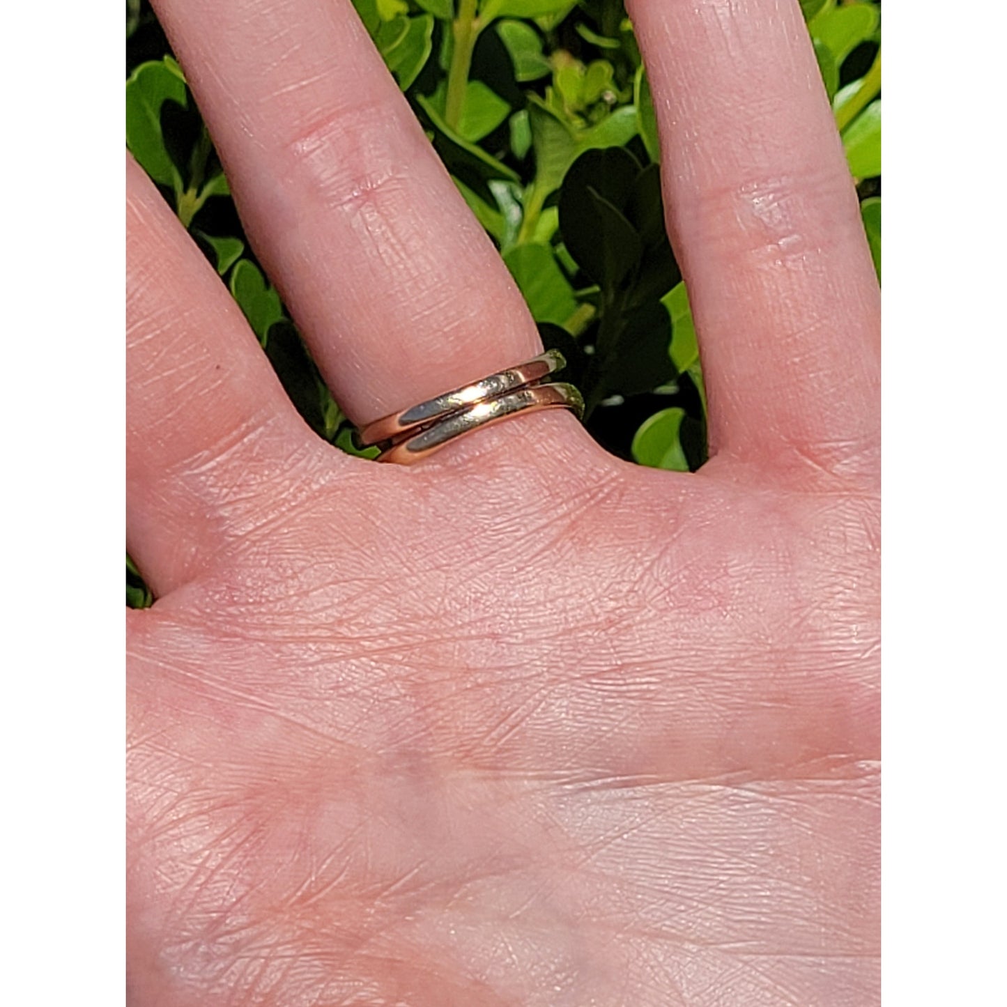 Vintage 14K Yellow & White Gold 5mm Round Diamond Engagement & Wedding Ring Set