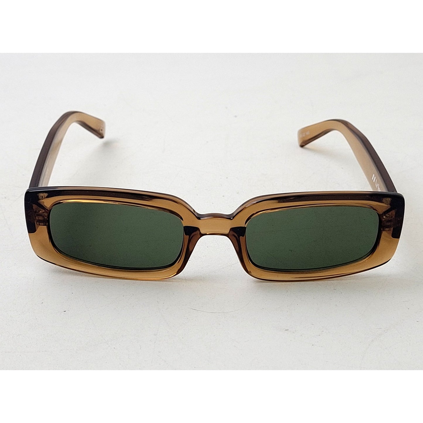 Le Specs Dynamite Tobacco/Green Rectangle Sunglasses 52-22-145