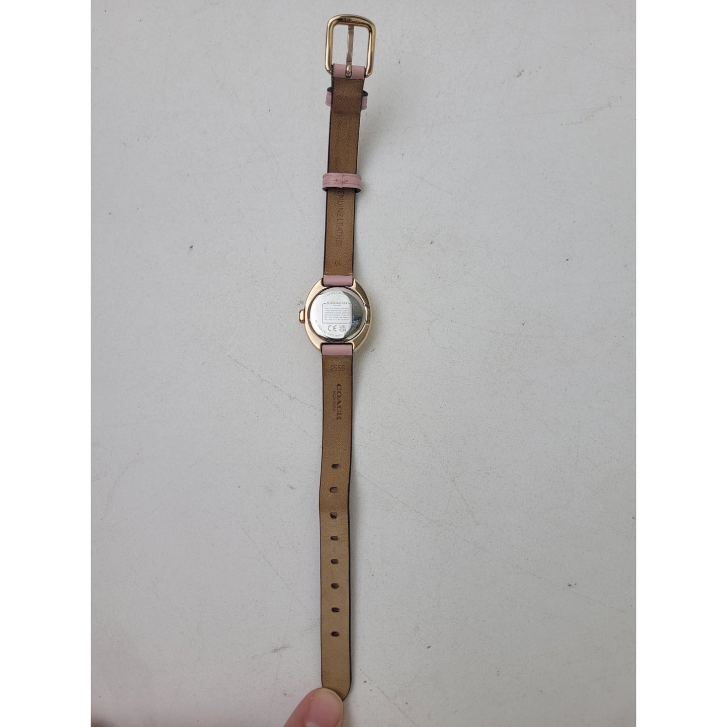 COACH Women's Blush Gold-Tone Sammy Leather Watch 22.5mm | Working