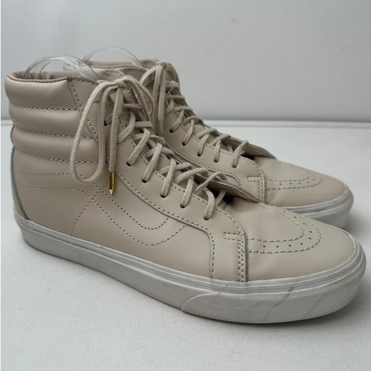 Vans Sk8-Hi Reissue DX Leather Beige Cream Skate Shoes Women's Sz 10