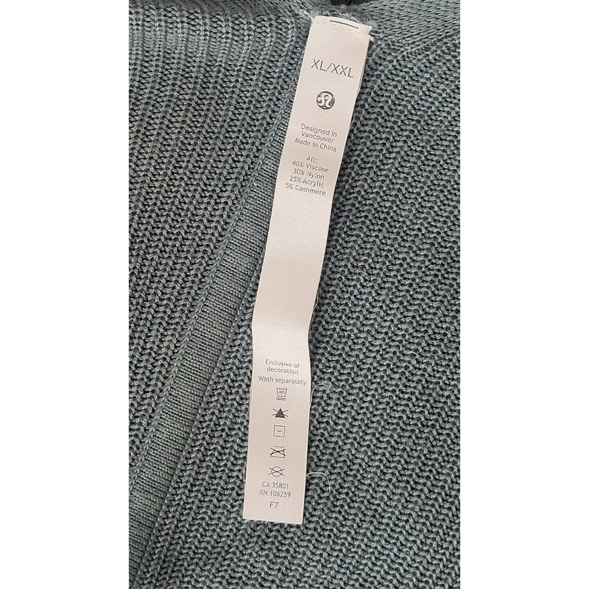 Lululemon Athletica Teal Cashlu Knit Textured Wrap Cardigan Women's Sz XL/XXL