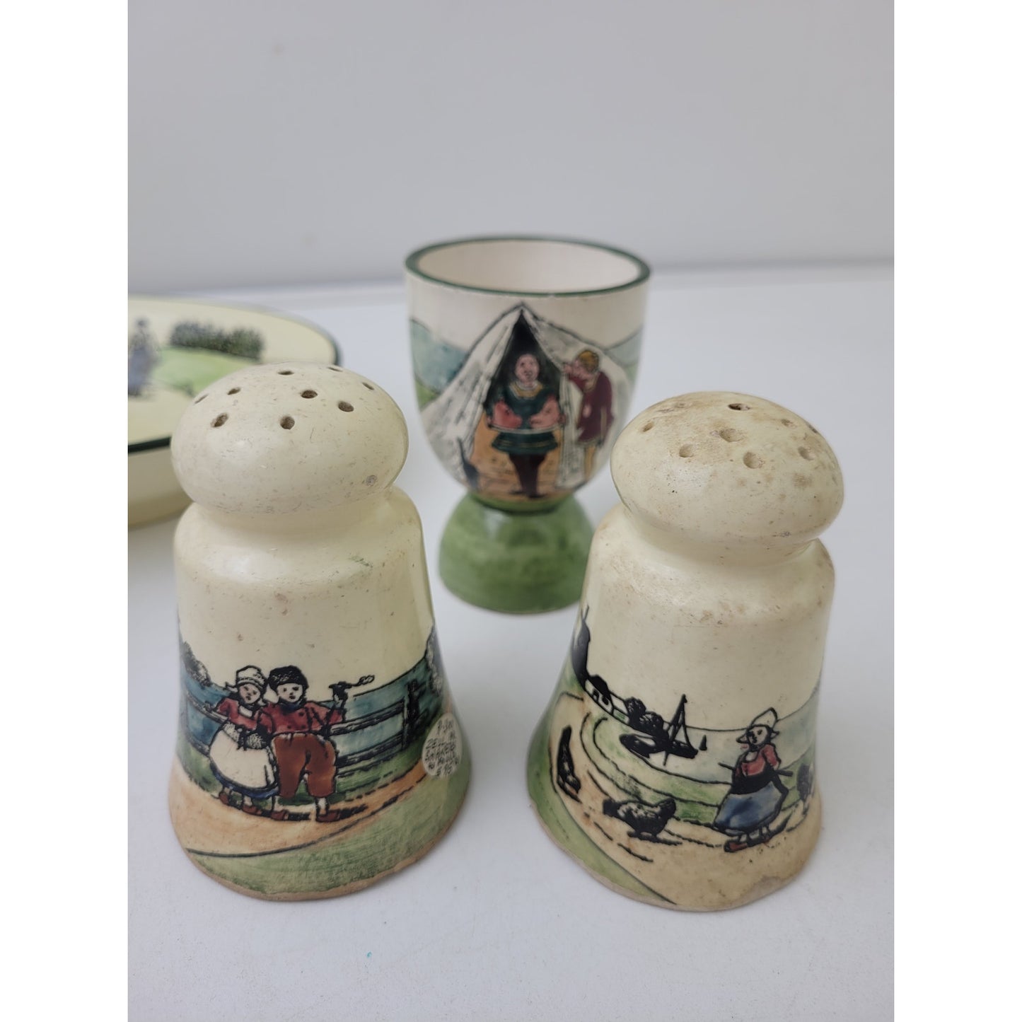 Antique G.S. Zell Baden & Haag Pottery Dutch Scenes Hand Painted Lot of 25