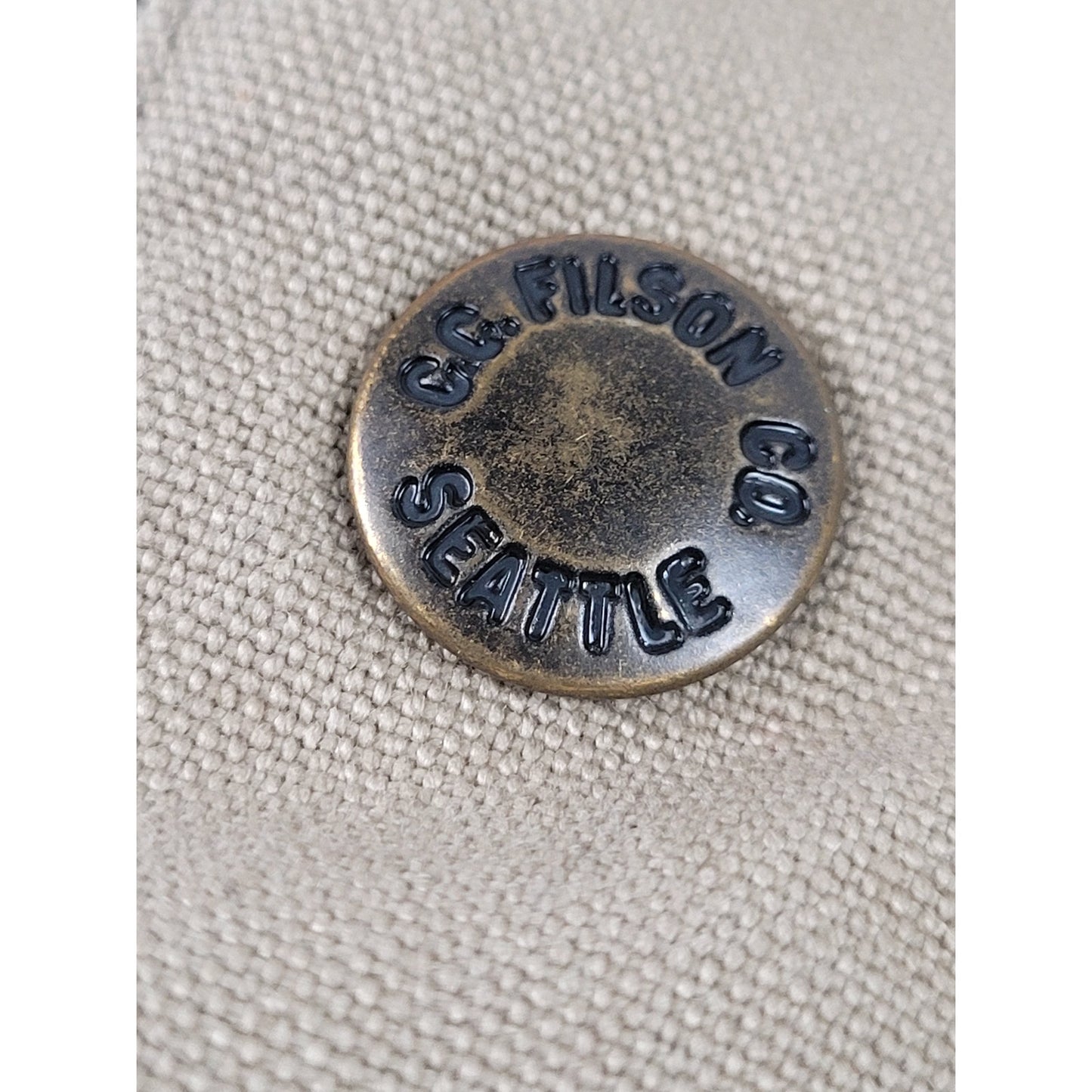 Filson Dry Tin Cruiser Jacket Chore Coat Khaki Canvas Men's Sz XL