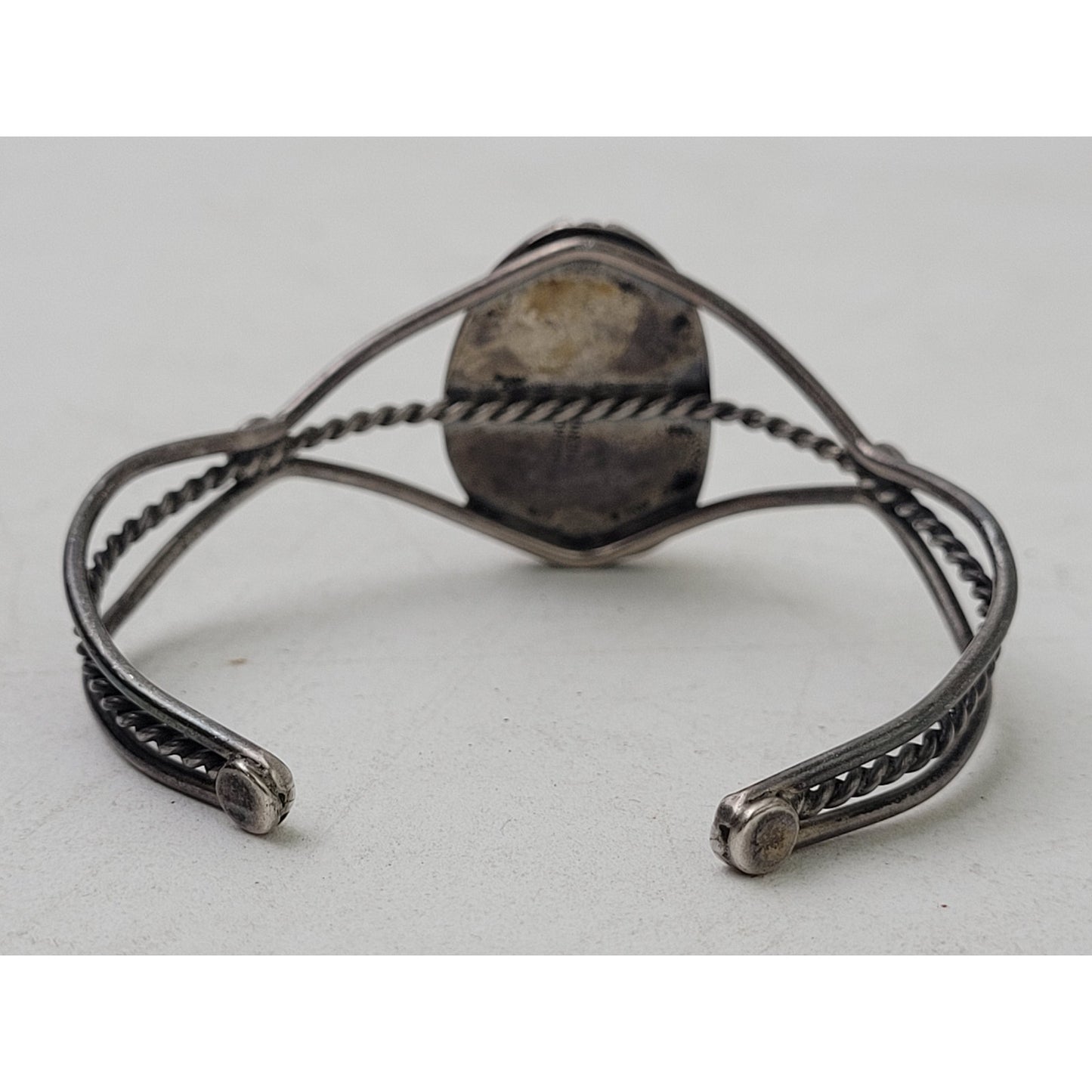 Vintage Sterling Silver Turquoise Cuff Bracelet Made in Mexico